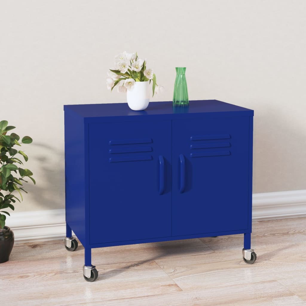 Opbergkast 60x35x56 cm staal marineblauw