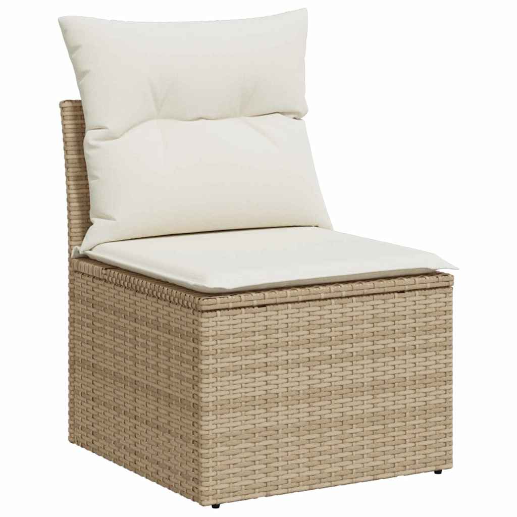 Tuinbankenset met kussen 12 pcs Beige poly rattan – afbeelding 5