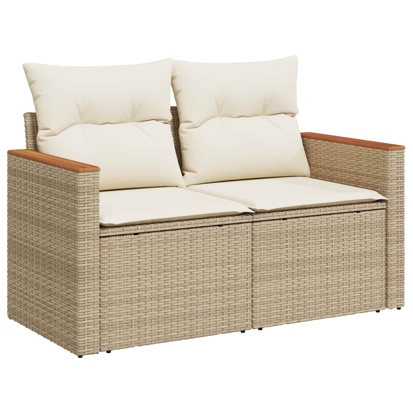 Tuinbankenset 12 pcs Beige poly rattan – afbeelding 6