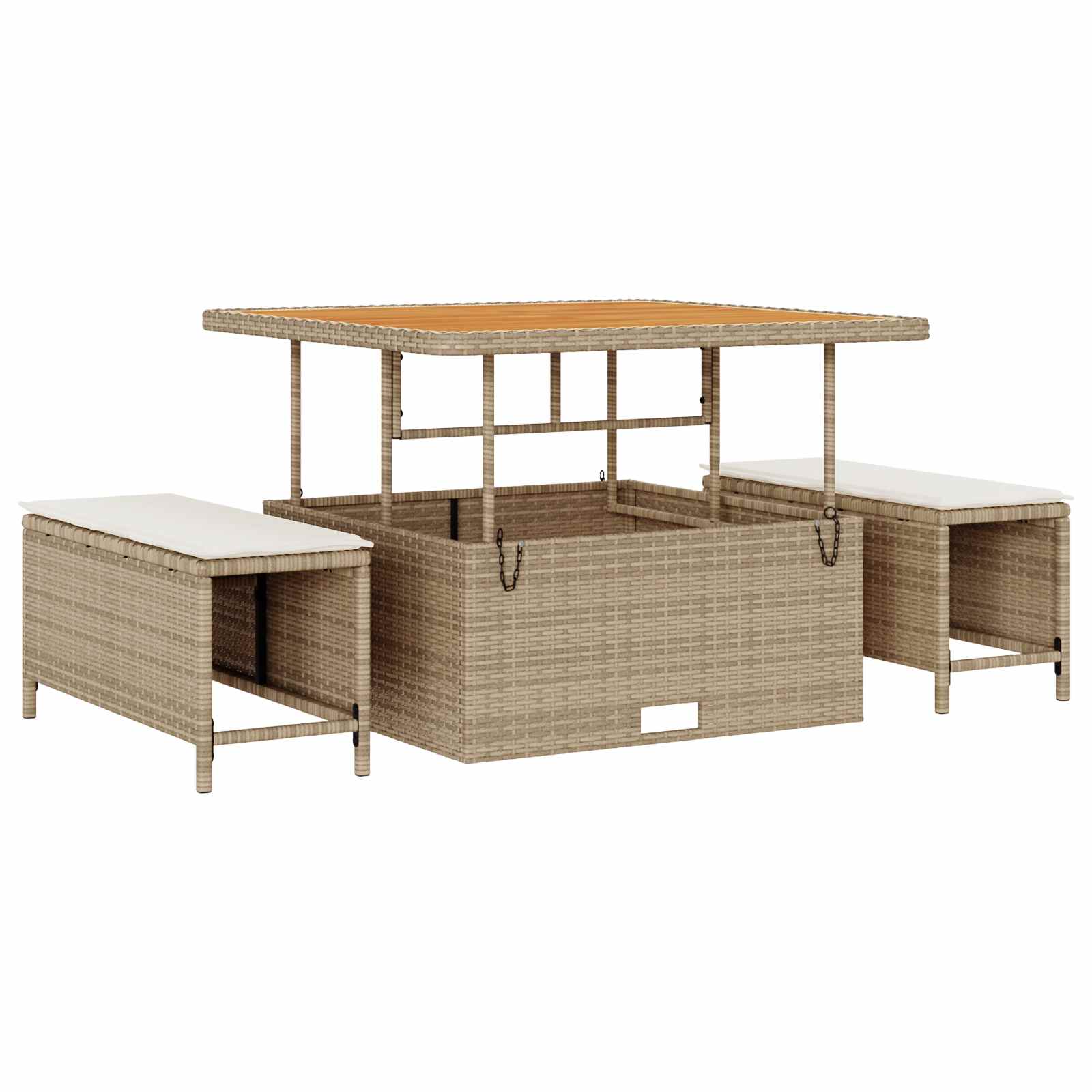 Tuinbankenset 12 pcs Beige poly rattan – afbeelding 4