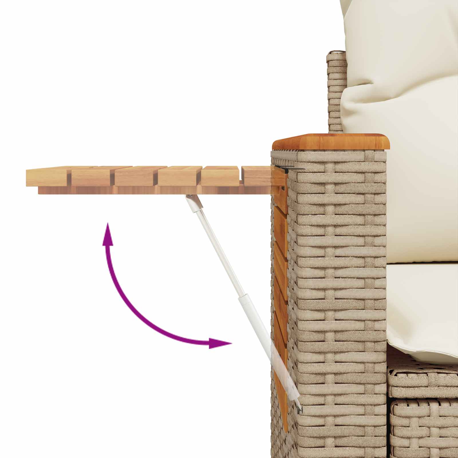 Tuinbankenset 12 pcs Beige poly rattan – afbeelding 10