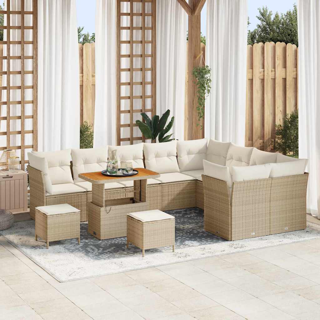 Tuin Sofa Set 12 st 9-Aantal zitplaatsen Beige en Crème – afbeelding 1