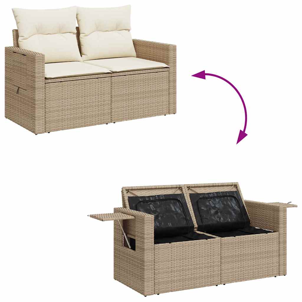 Tuin Sofa Set 9 st 6-Aantal zitplaatsen Beige en Crème – afbeelding 11