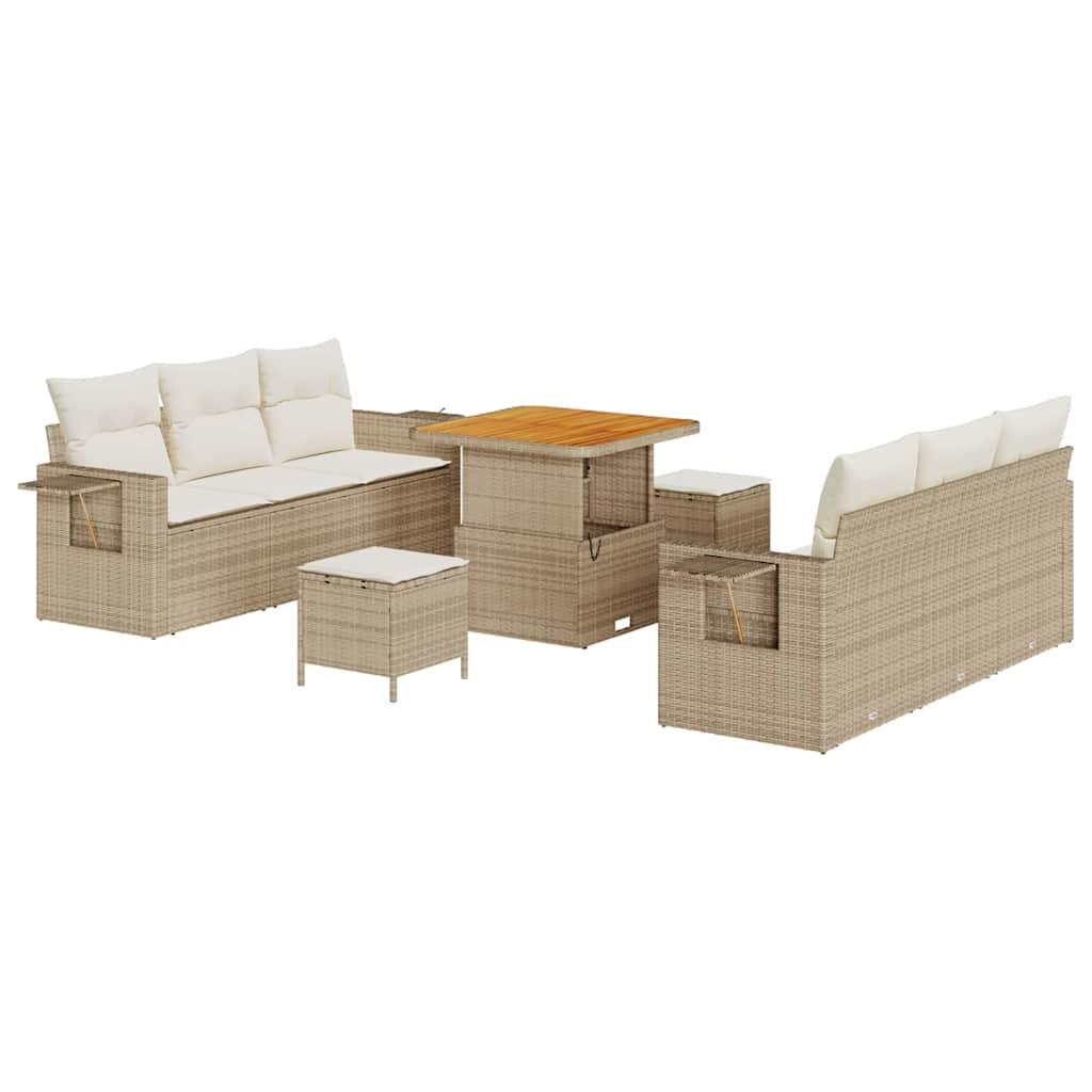 Tuin Sofa Set 9 st 6-Aantal zitplaatsen Beige en Crème – afbeelding 2