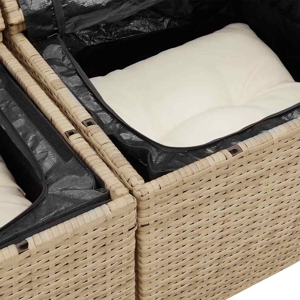 Tuin Sofa Set 8 st 7-Aantal zitplaatsen Beige en Crème – afbeelding 9