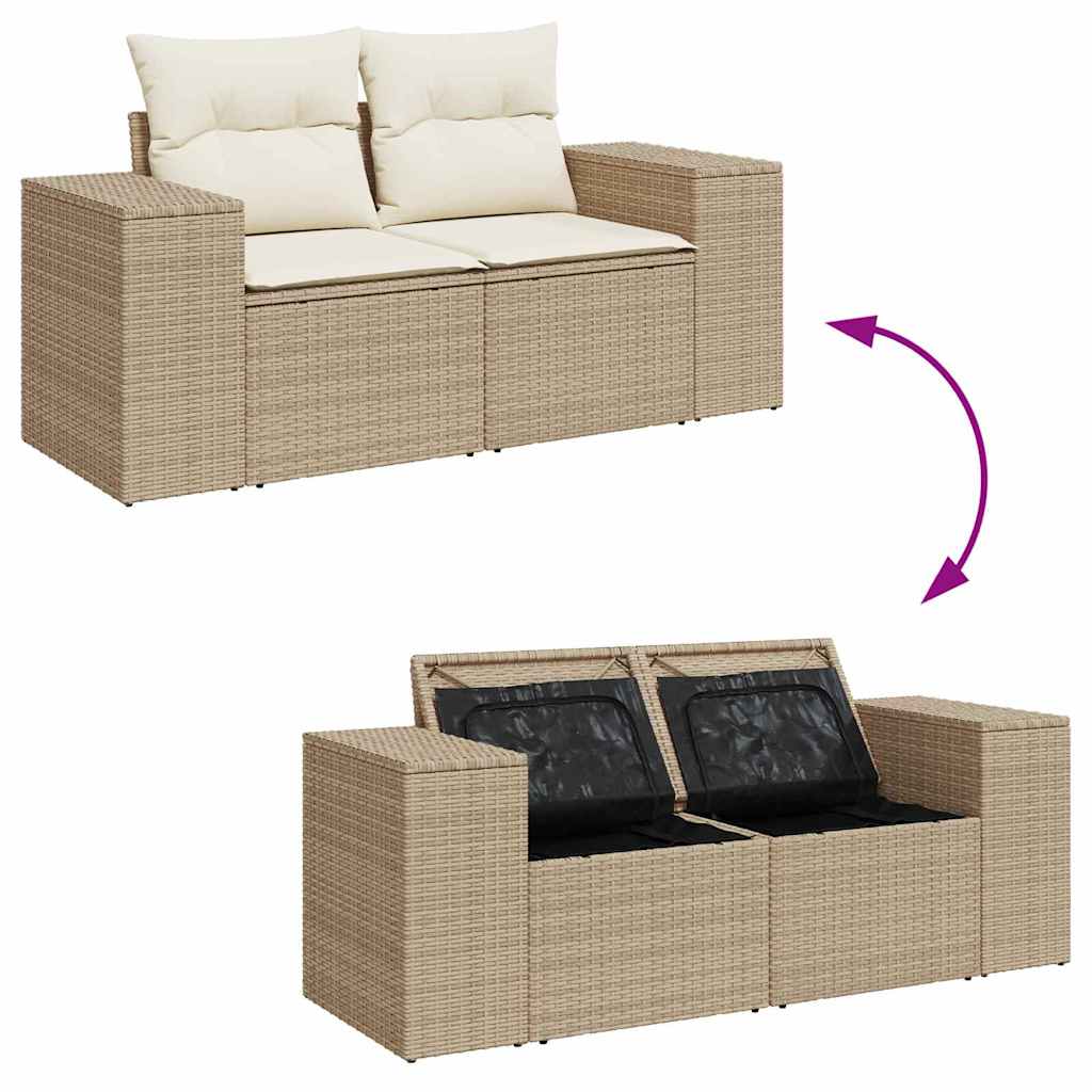 Tuin Sofa Set 8 st 8-Aantal zitplaatsen Beige en Crème – afbeelding 11