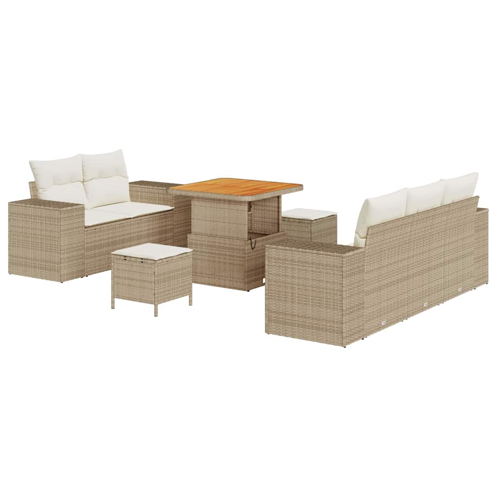 Tuin Sofa Set 8 st 8-Aantal zitplaatsen Beige en Crème – afbeelding 2