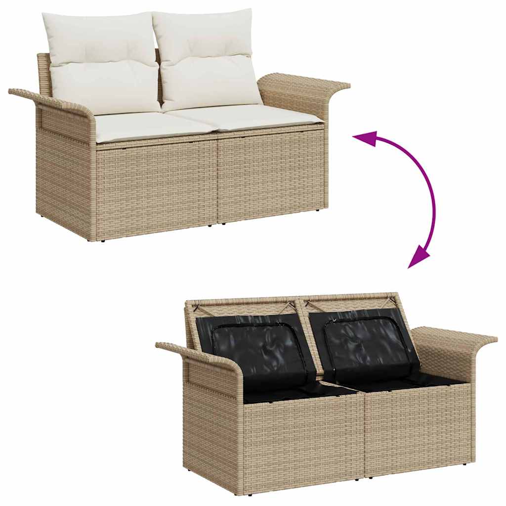 Tuin Sofa Set 9 st 8-Aantal zitplaatsen Beige en Crème – afbeelding 11
