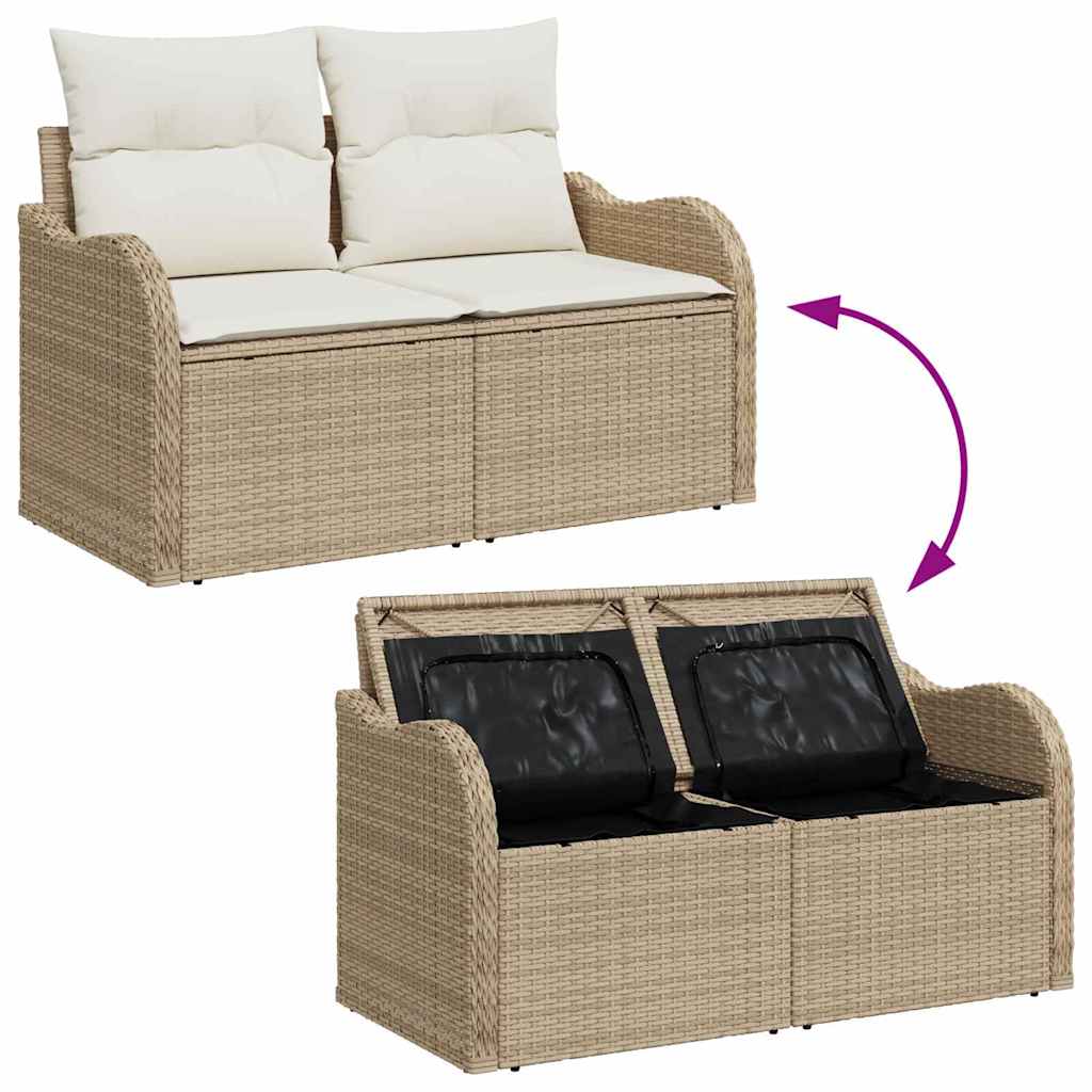 Tuin Sofa Set 9 st 8-Aantal zitplaatsen Beige en Crème – afbeelding 11