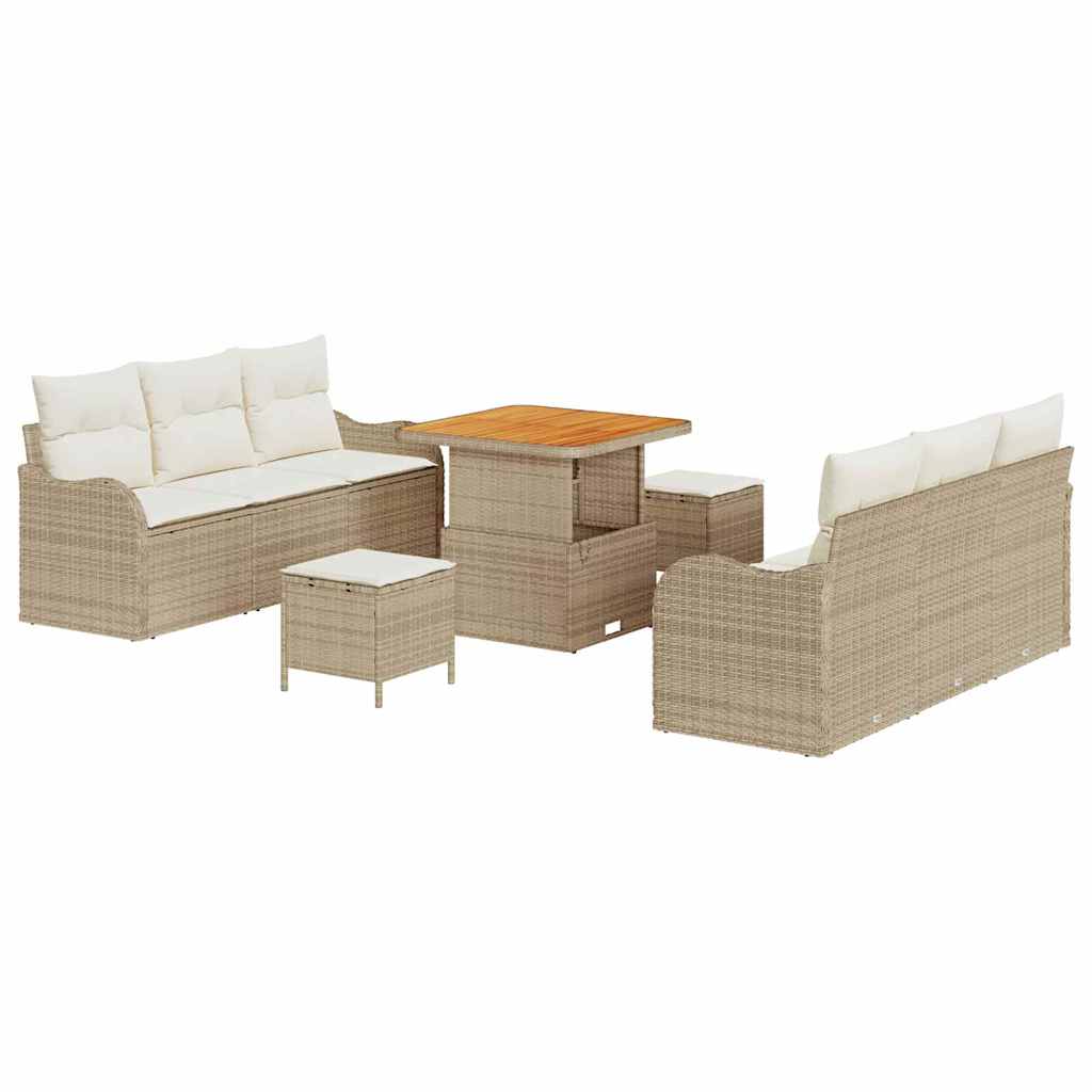 Tuin Sofa Set 9 st 8-Aantal zitplaatsen Beige en Crème – afbeelding 2