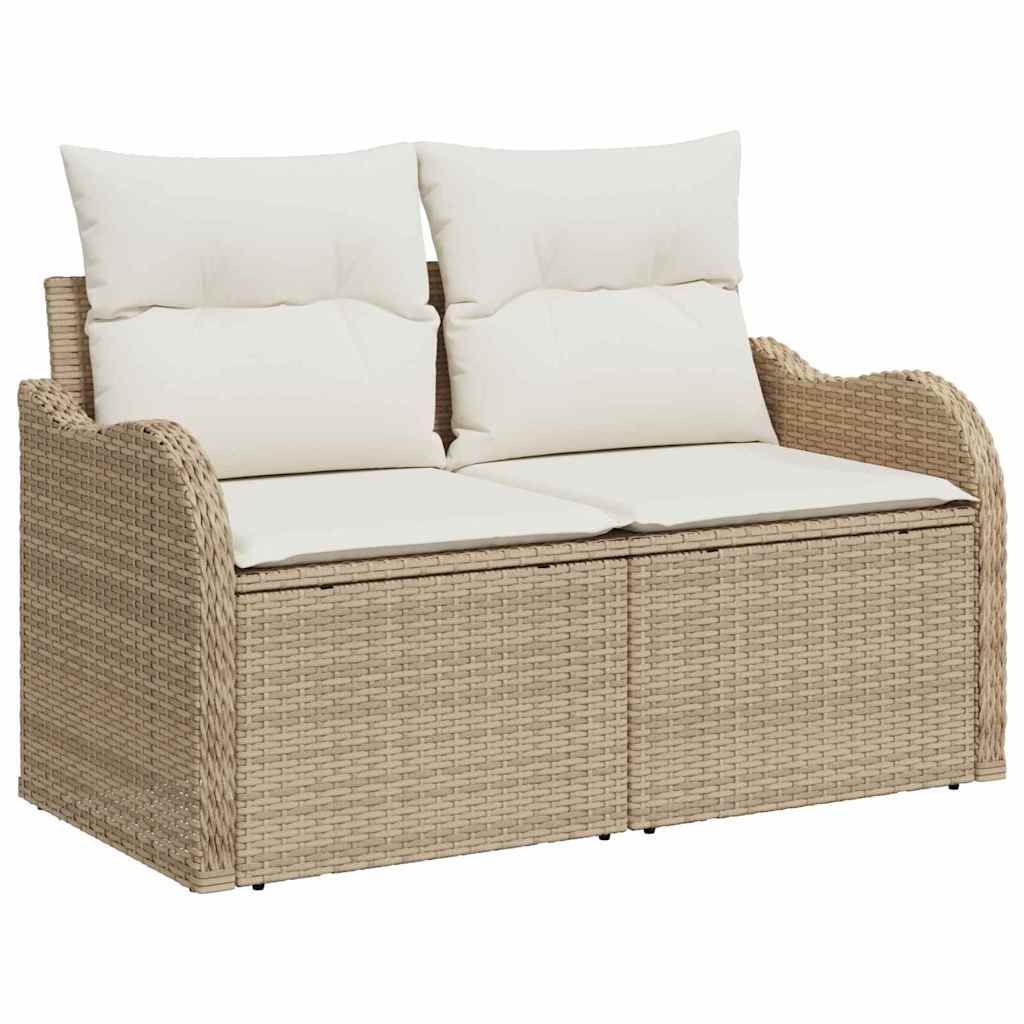 Tuin Sofa Set 9 st 8-Aantal zitplaatsen Beige en Crème – afbeelding 6