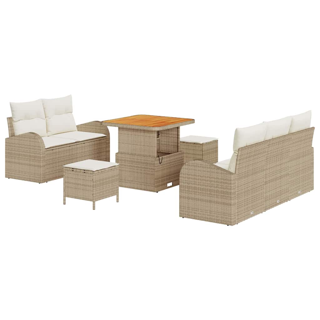 Tuin Sofa Set 8 st 7-Aantal zitplaatsen Beige en Crème – afbeelding 2