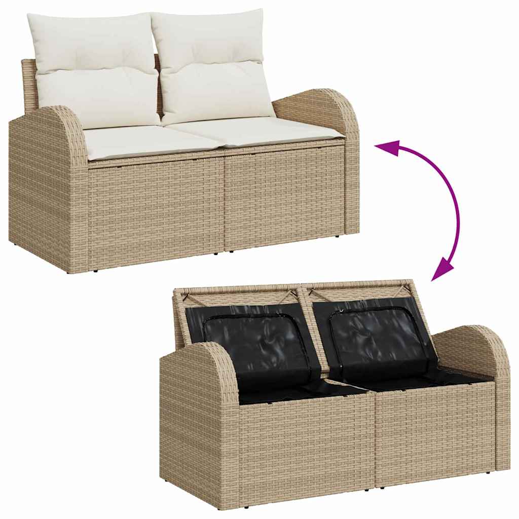Tuin Sofa Set 8 st 7-Aantal zitplaatsen Beige en Crème – afbeelding 10