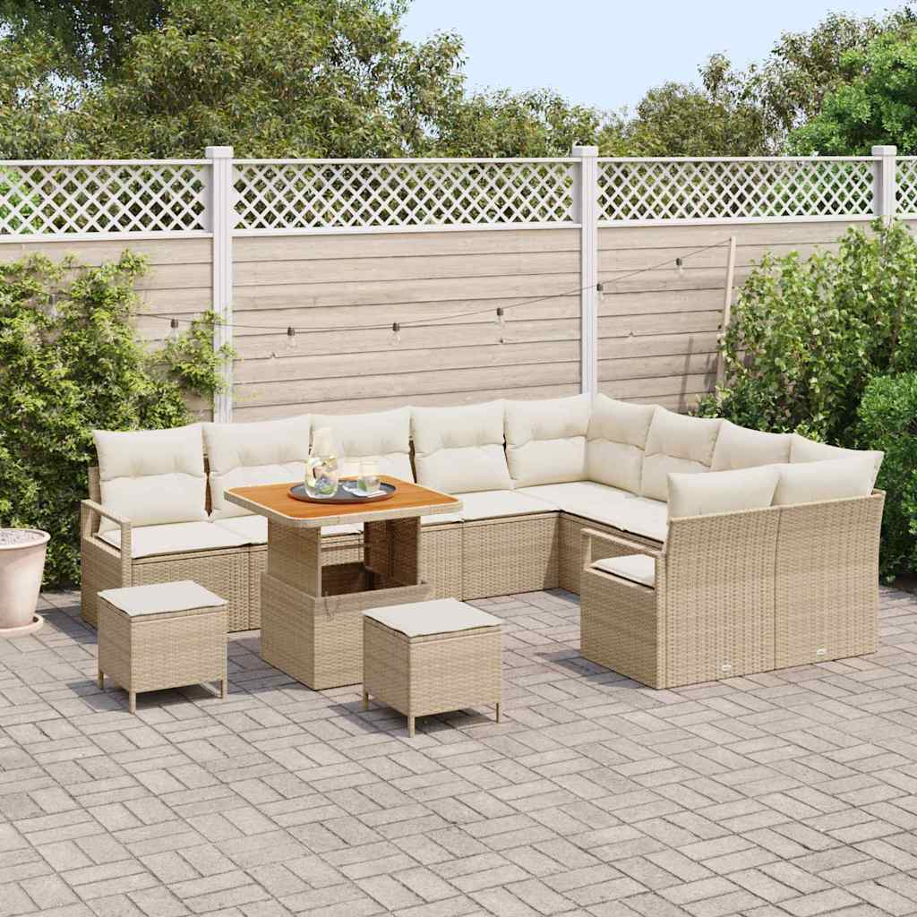 Tuin Sofa Set 12 st 11-Aantal zitplaatsen Beige en Crème – afbeelding 3