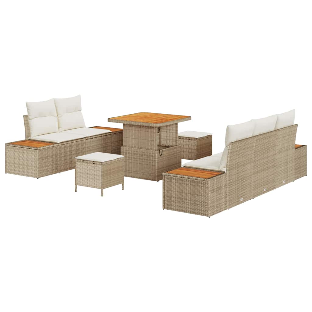 Tuin Sofa Set 8 st 7-Aantal zitplaatsen Beige en Crème – afbeelding 2