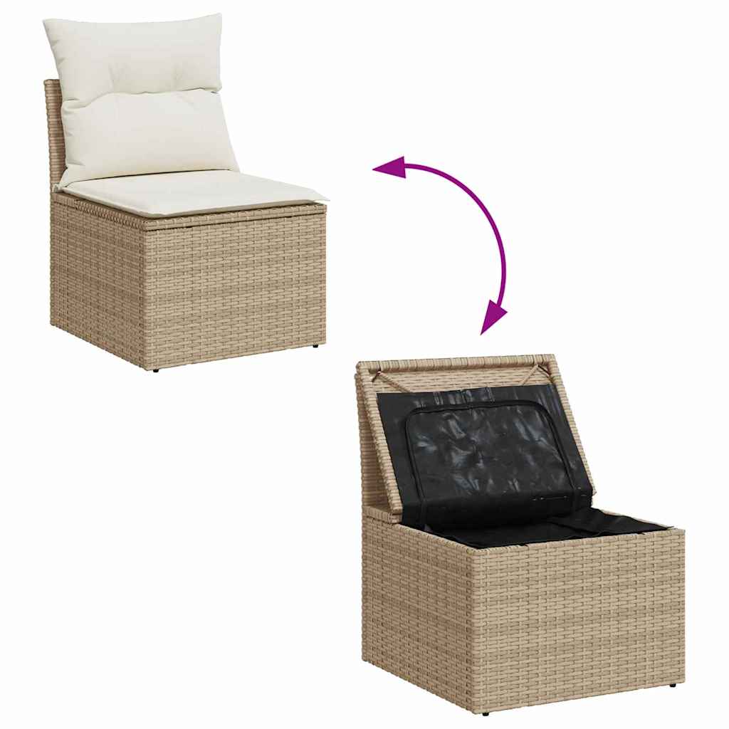 Tuinbankenset 8 st 7-Aantal zitplaatsen Beige Poly riet – afbeelding 11