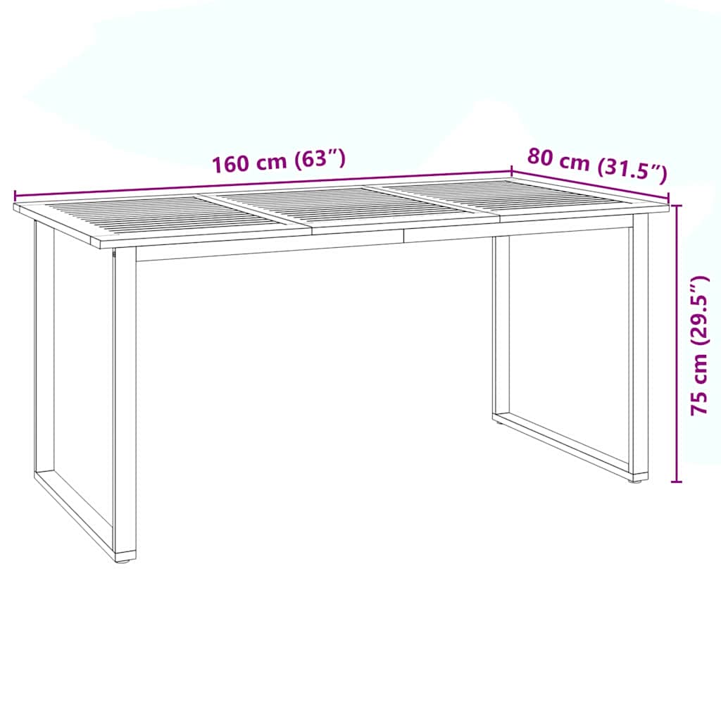 Tuin eettafelset 7 pcs Zwart Massief Acaciahout – afbeelding 11
