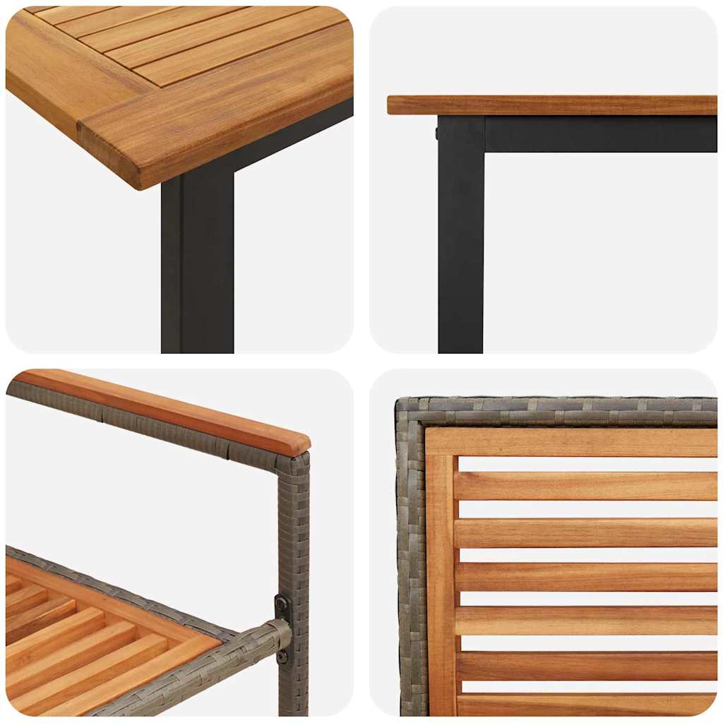 Tuin eettafelset 7 pcs Grijs Massief Acaciahout – afbeelding 9