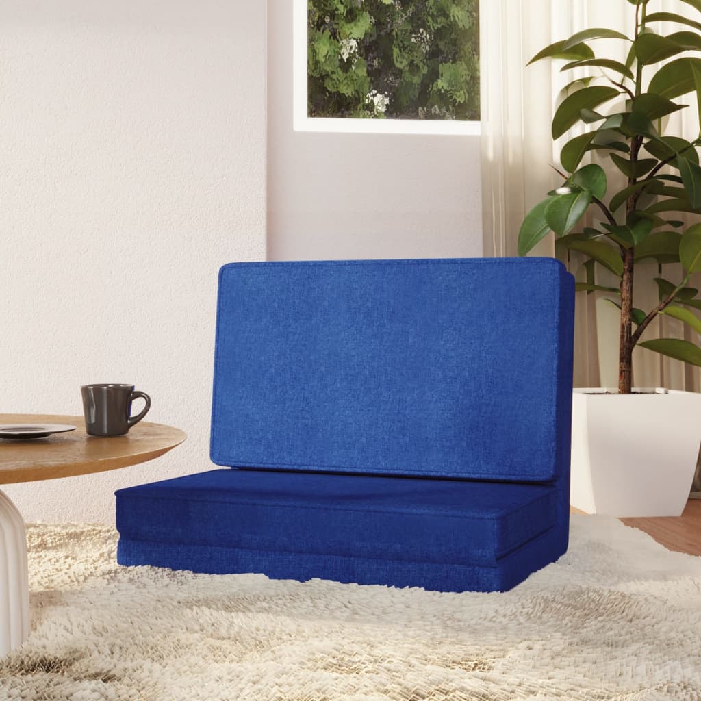 Vloerstoel inklapbaar stof blauw