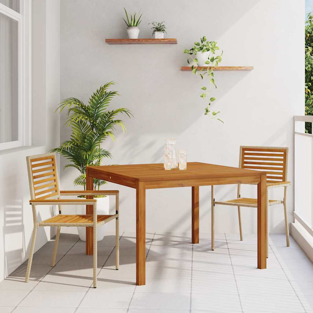 Tuin eettafelset 3 pcs Beige Massief Acaciahout – afbeelding 1