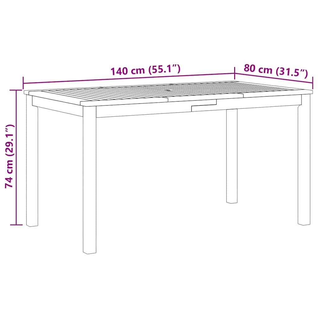 Tuin eettafelset 5 pcs Beige Massief Acaciahout – afbeelding 11