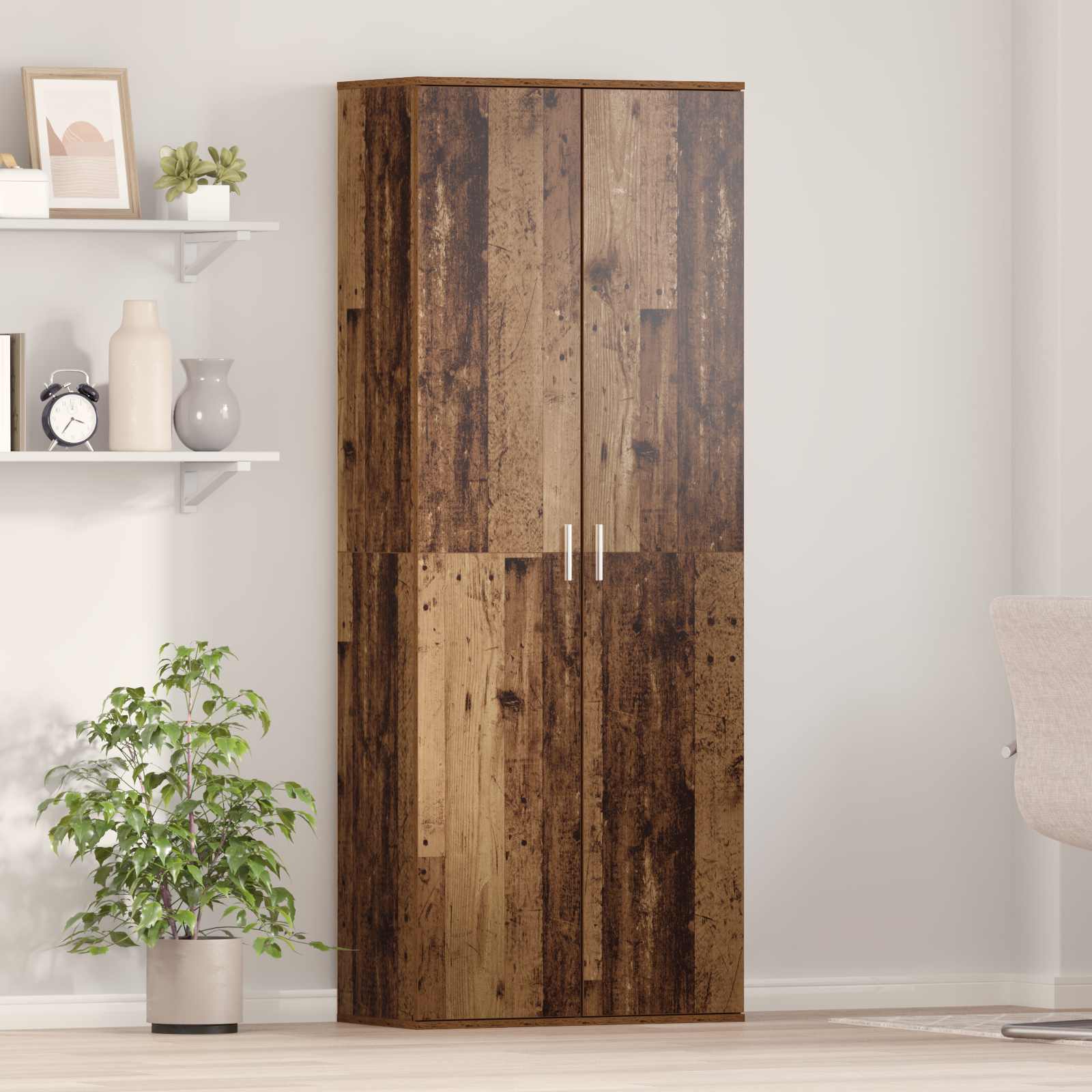 Hoge kast Oudhout 70 x 33.5 x 180 cm Bewerkt hout