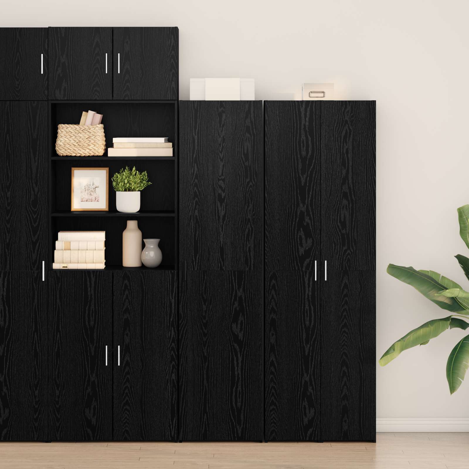 Hoge kast Zwart Eiken 45 x 42,5 x 185 cm