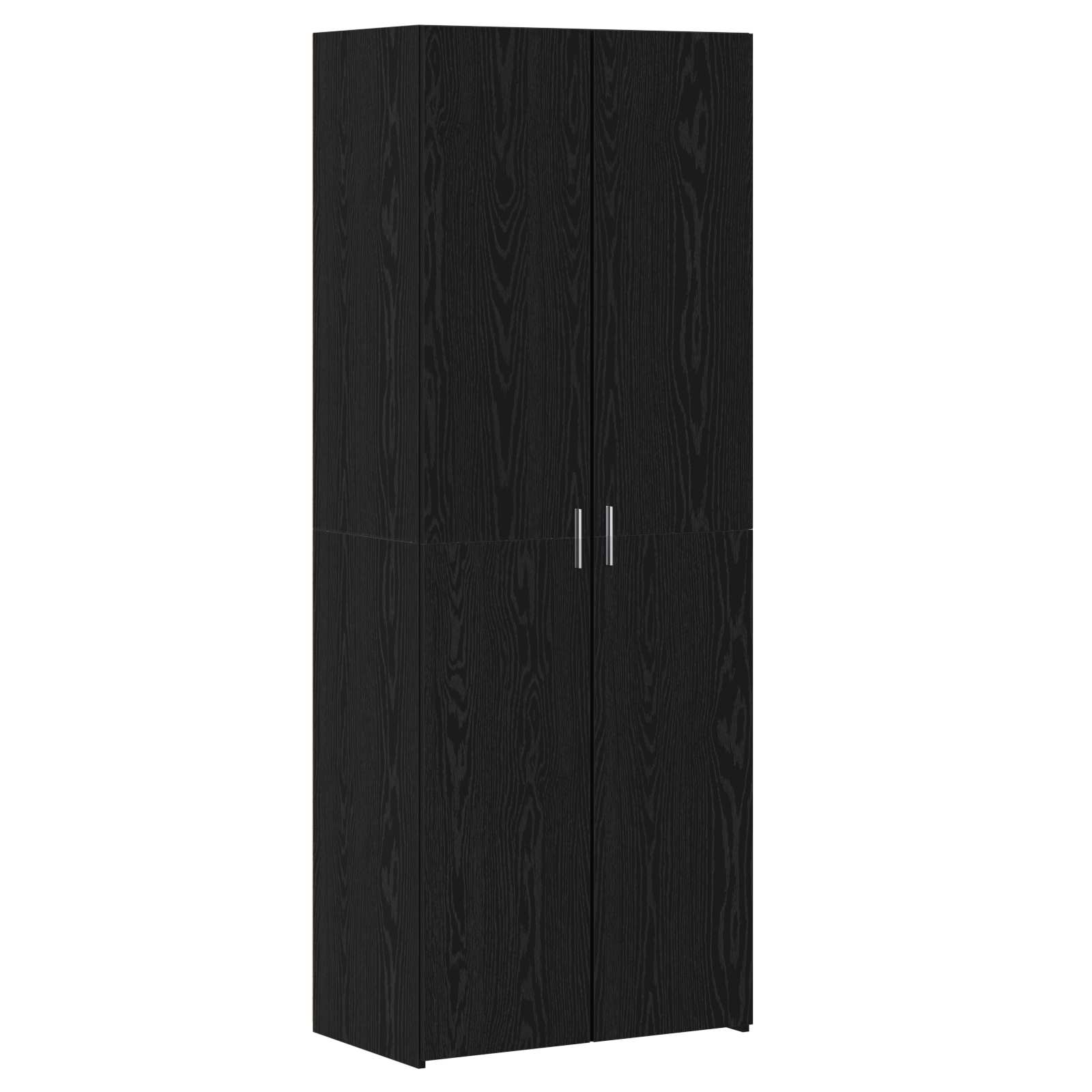 Hoge kast 2 pcs Zwart Eiken 70 x 42,5 x 185 cm