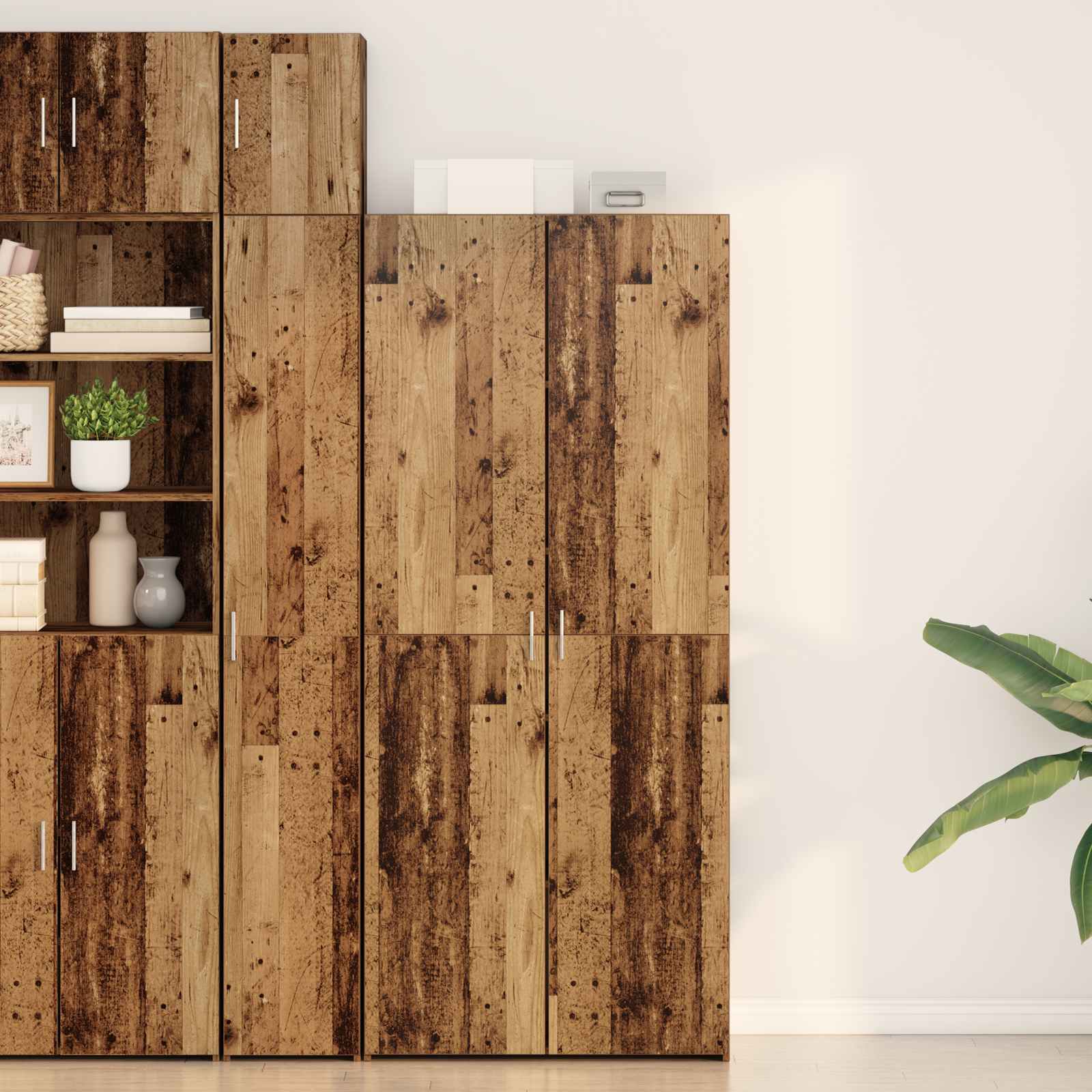 Hoge kast Oudhout 80 x 42 x 185 cm