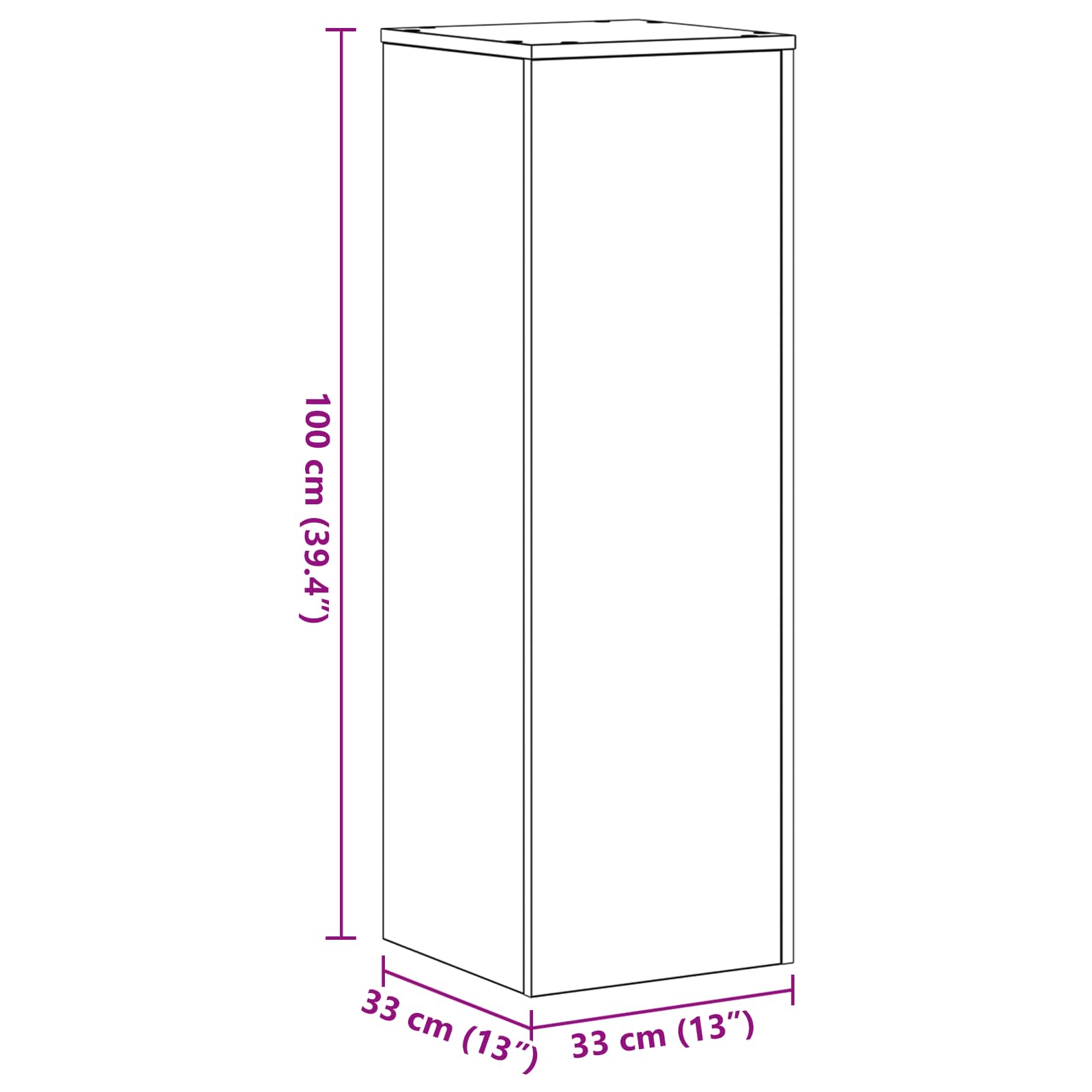Plantenstandaard 2 pcs Zwart Eiken 33 x 33 x 100 cm – afbeelding 12