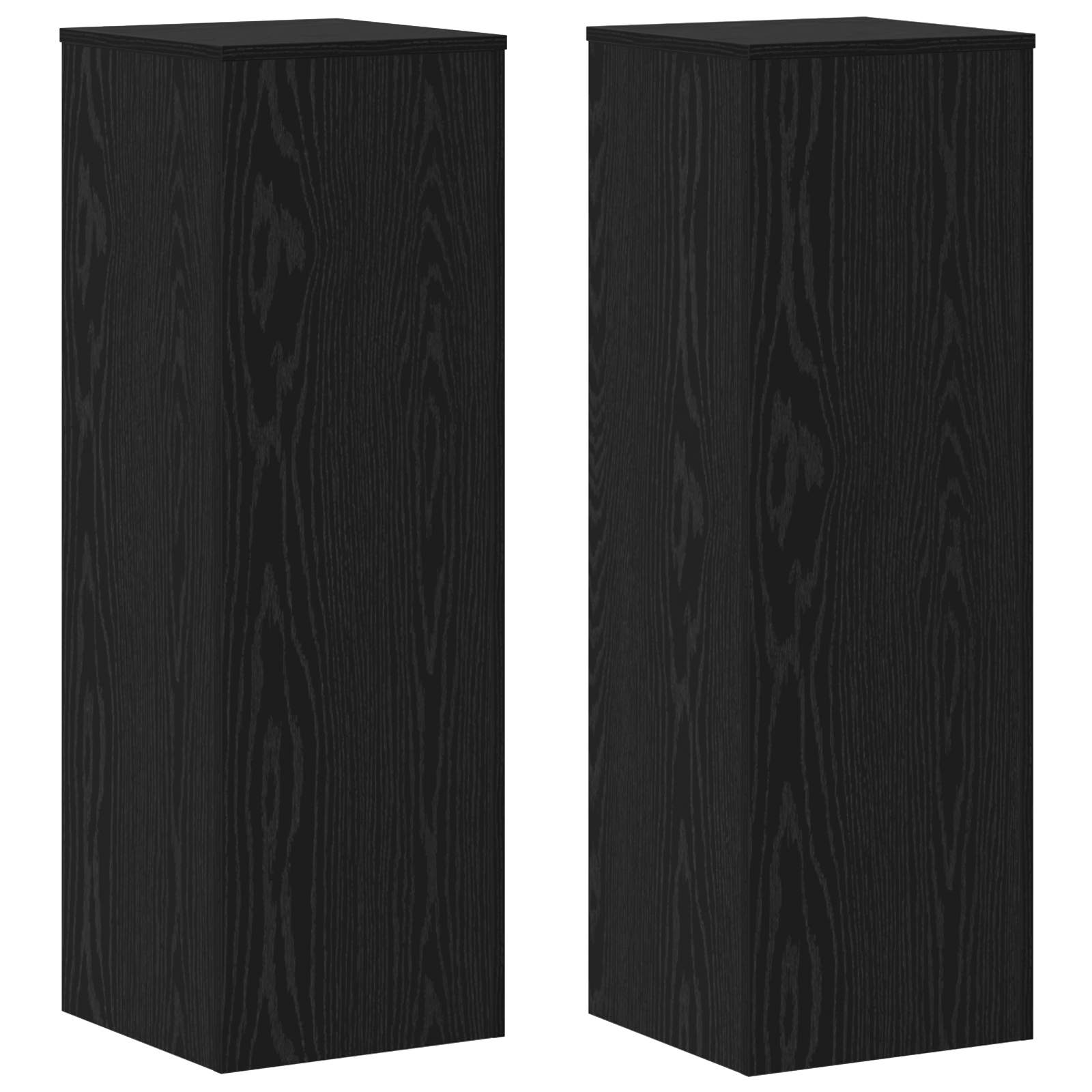 Plantenstandaard 2 pcs Zwart Eiken 33 x 33 x 100 cm – afbeelding 2