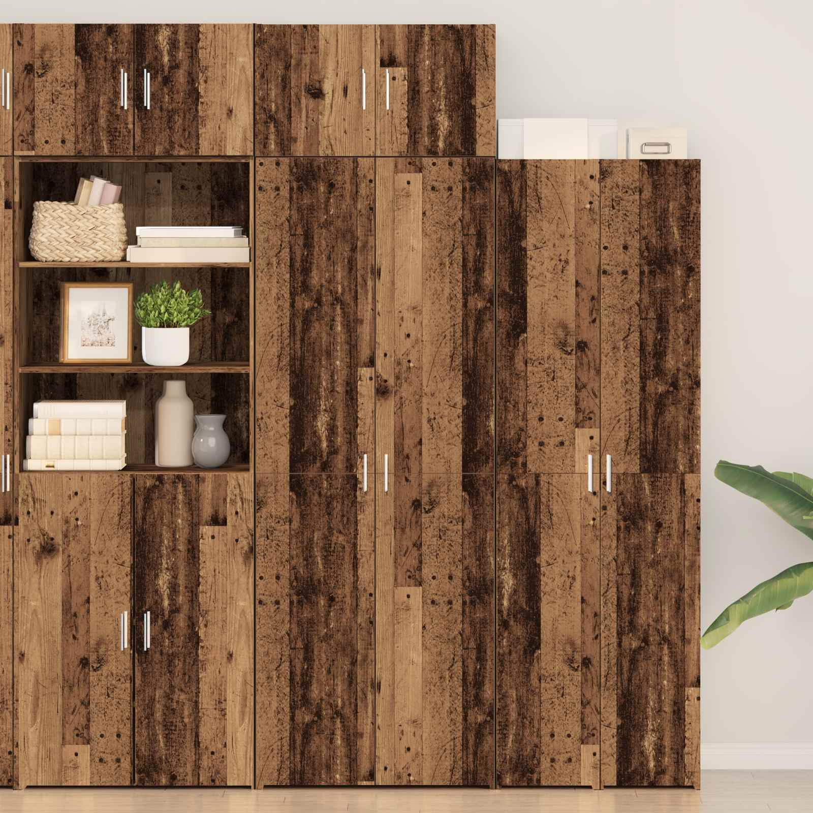 Opbergkast 2 pcs Oudhout 70 x 42,5 x 185 cm