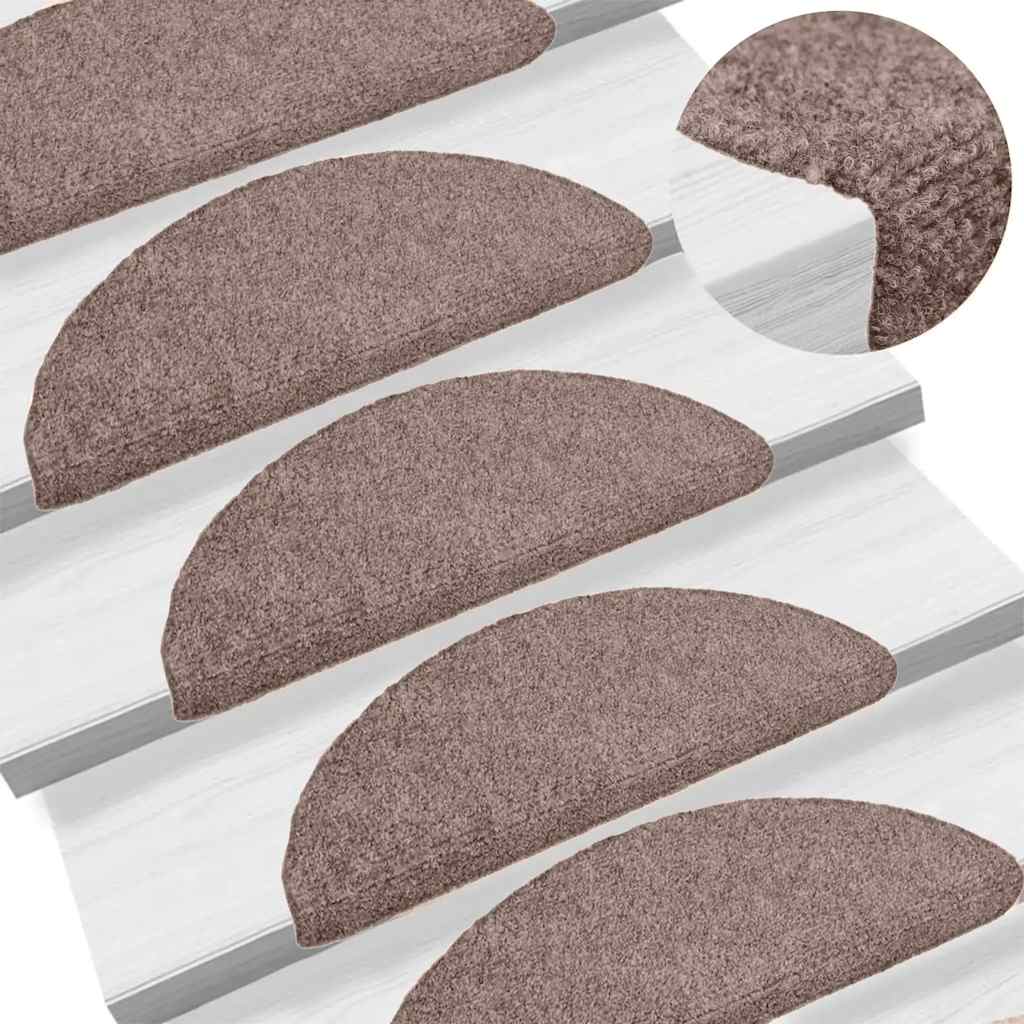 Trapmatten Zelfklevend 20 stuks 65x21x4 cm lichtbruin Halfrond Groot