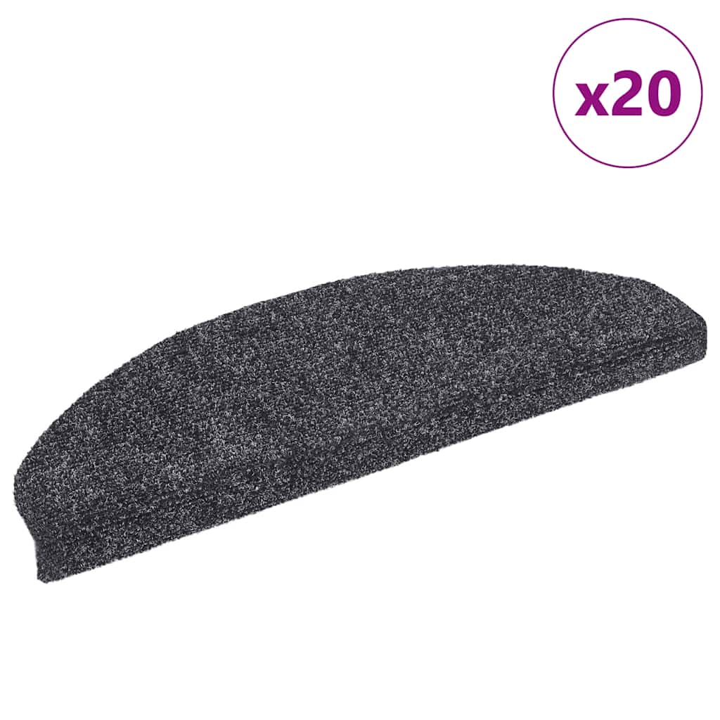 Trapmatten Zelfklevend 20 stuks 65x21x4 cm Donkergrijs Halfrond Groot