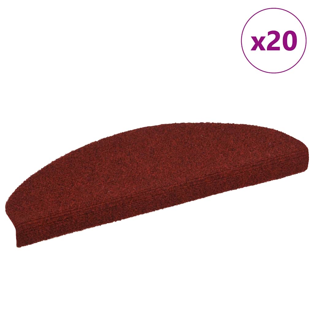 Trapmatten Zelfklevend 20 stuks 65x21x4 cm Bordeaux Rood Halfrond Groot