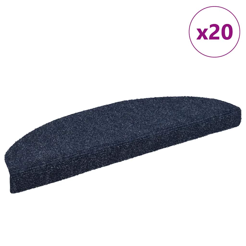 Trapmatten Zelfklevend 20 stuks 65x21x4 cm Blauw Halfrond Groot