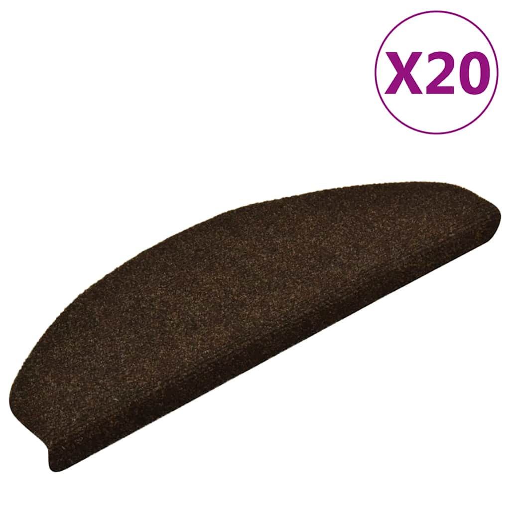 Trapmatten Zelfklevend 20 stuks 65x21x4 cm Bruin Halfrond Groot