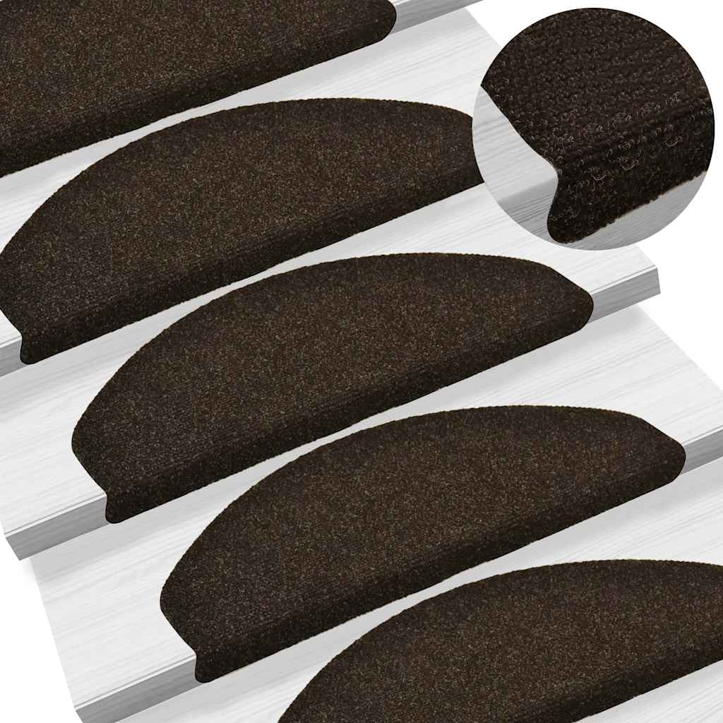 Trapmatten Zelfklevend 30 stuks 65x21x4 cm Donkerbruin Halfrond Groot
