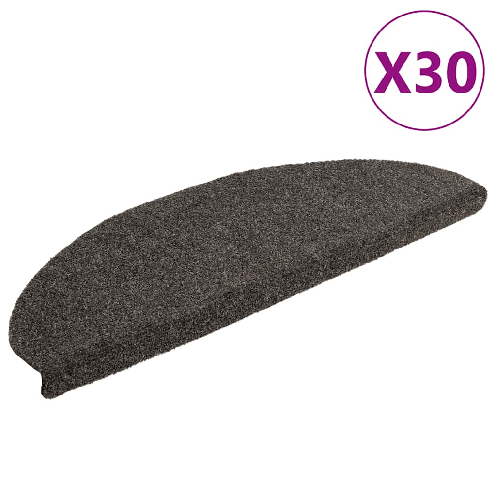 Trapmatten Zelfklevend 30 stuks 65x21x4 cm Antraciet Halfrond Groot