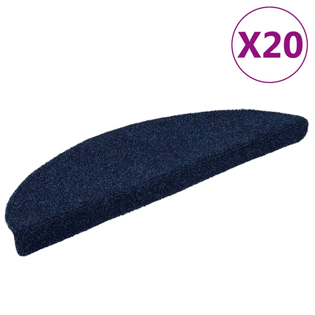 Trapmatten zelfklevend 20 stuks 56x17x3 cm marineblauw halfrond
