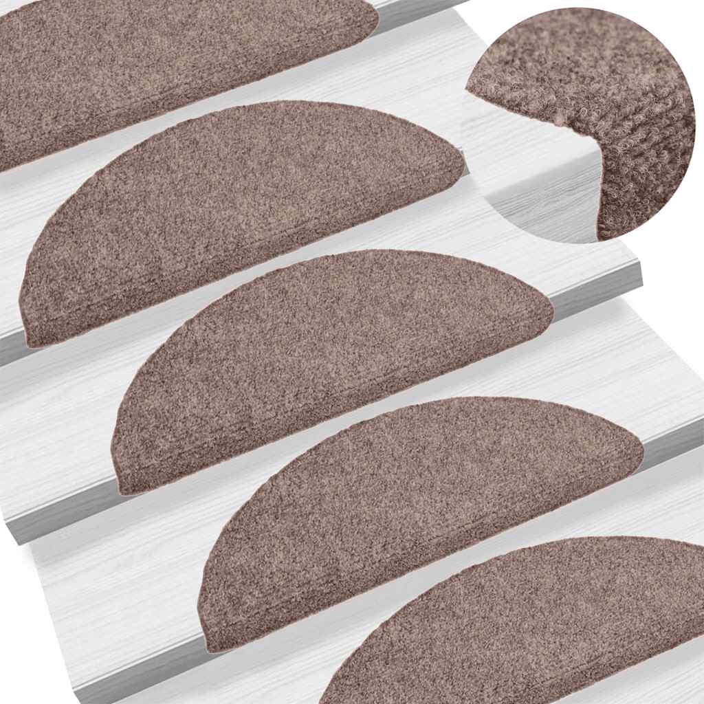 Trapmatten Zelfklevend 30 stuks 56x17x3 cm lichtbruin Halfrond
