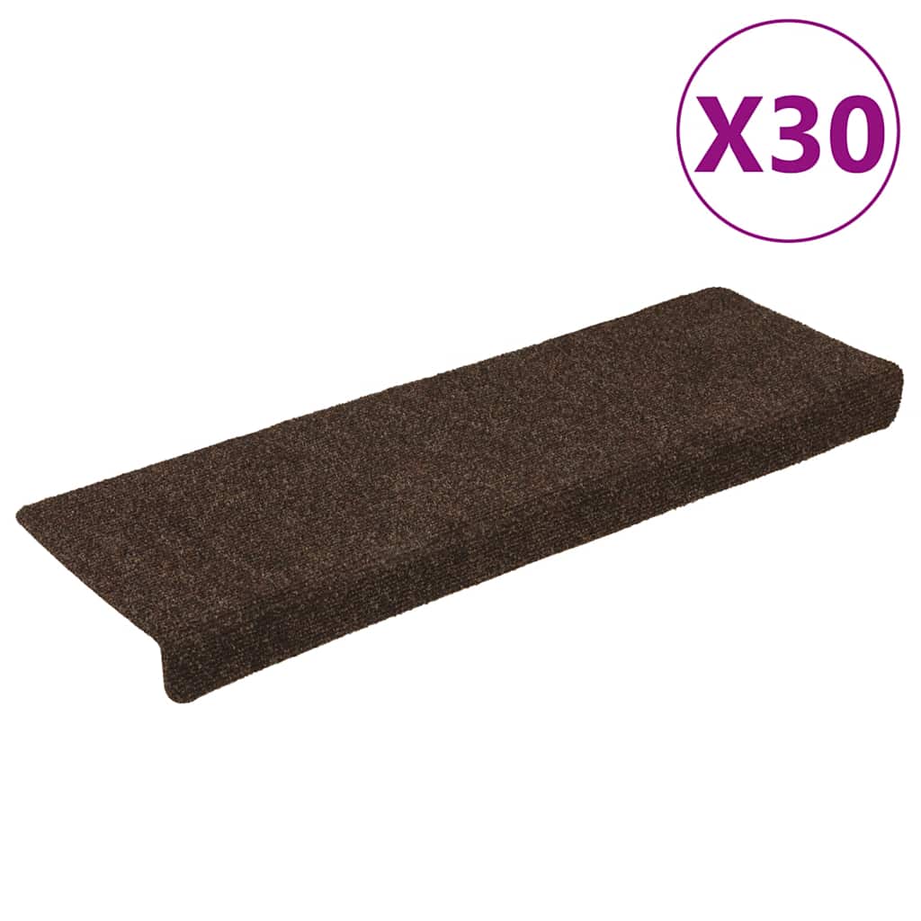 Trapmatten zelfklevend 30 stuks 65x21x4 cm bruin rechthoekige rand