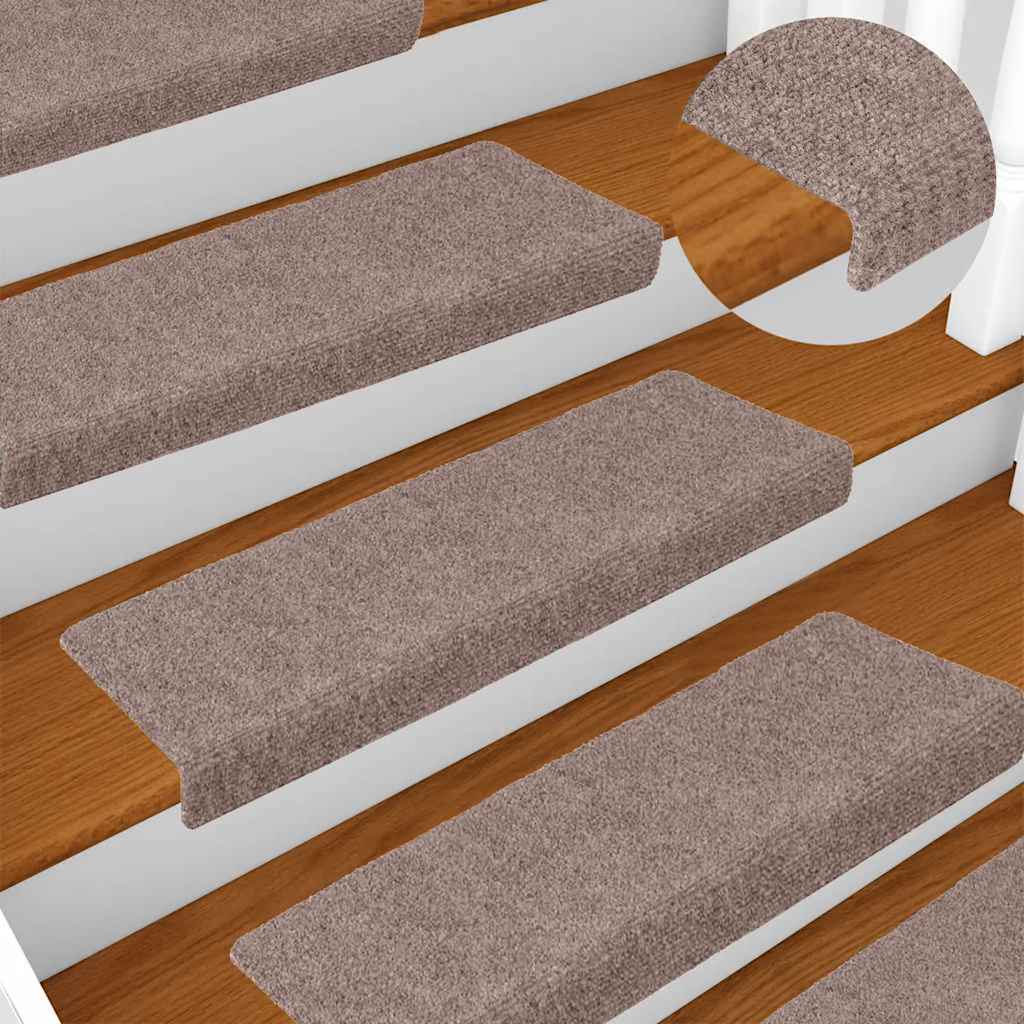 Trapmatten Zelfklevend 20 stuks 65x21x4 cm lichtbruin Rechthoekige Rand