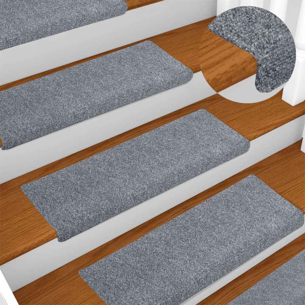 Trapmatten Zelfklevend 20 stuks 65x21x4 cm Lichtgrijs Rechthoekige Rand