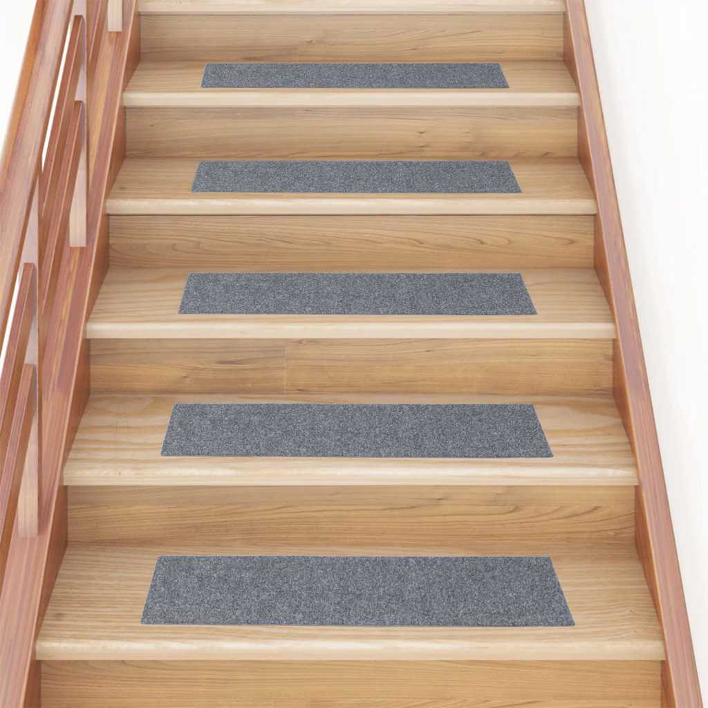 Trapmatten Zelfklevend 30 stuks 76x20 cm Lichtgrijs Rechthoekig