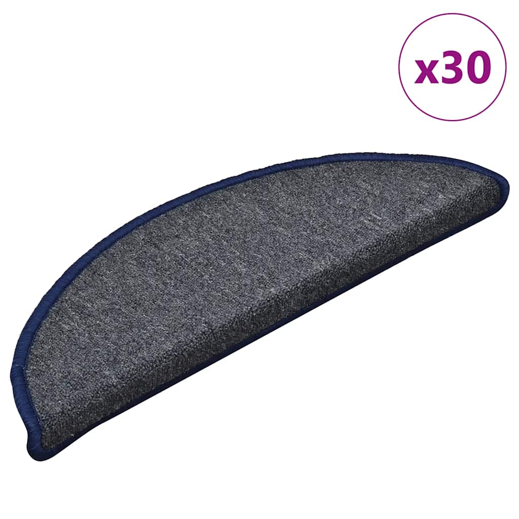 Trapmatten 30 st 56x17x3 cm donkergrijs en blauw halfrond