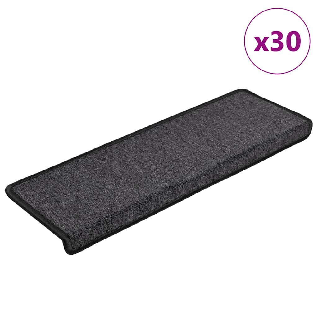 Trapmatten 30 st 65x21x4 cm Antraciet Rechthoekige Rand