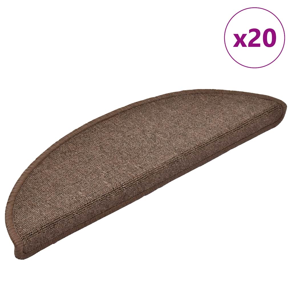 Trapmatten 20 st 56x17x3 cm Koffiebruin Halfrond