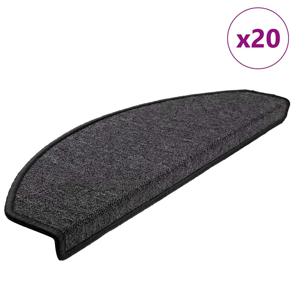 Trapmatten 20 st 65x24x4 cm Antraciet Halfrond Groot