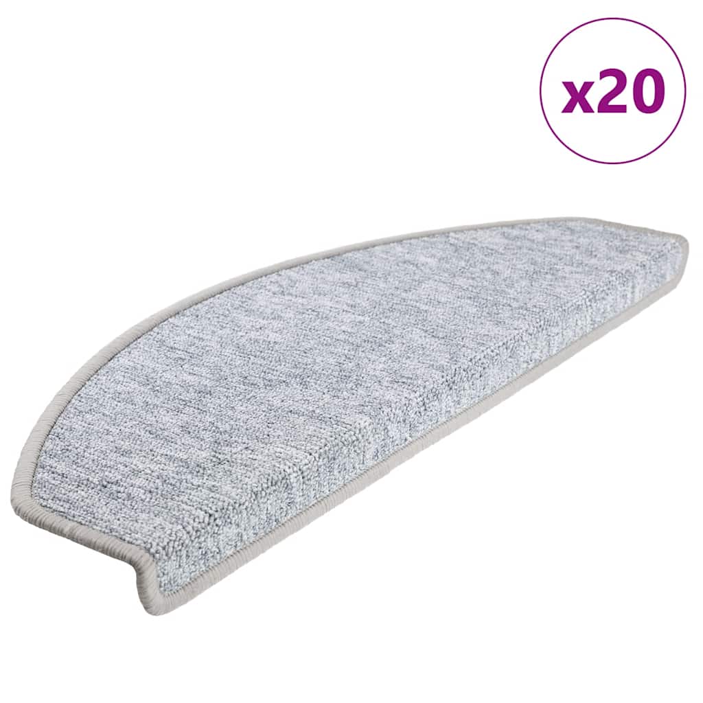 Trapmatten 20 st 65x24x4 cm lichtgrijs halfrond groot